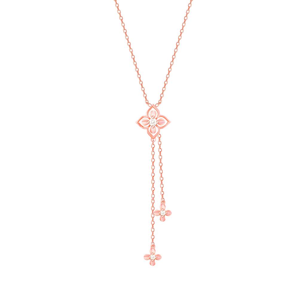 Silver Rose Gold Artsy Floral Pendant : PD0735