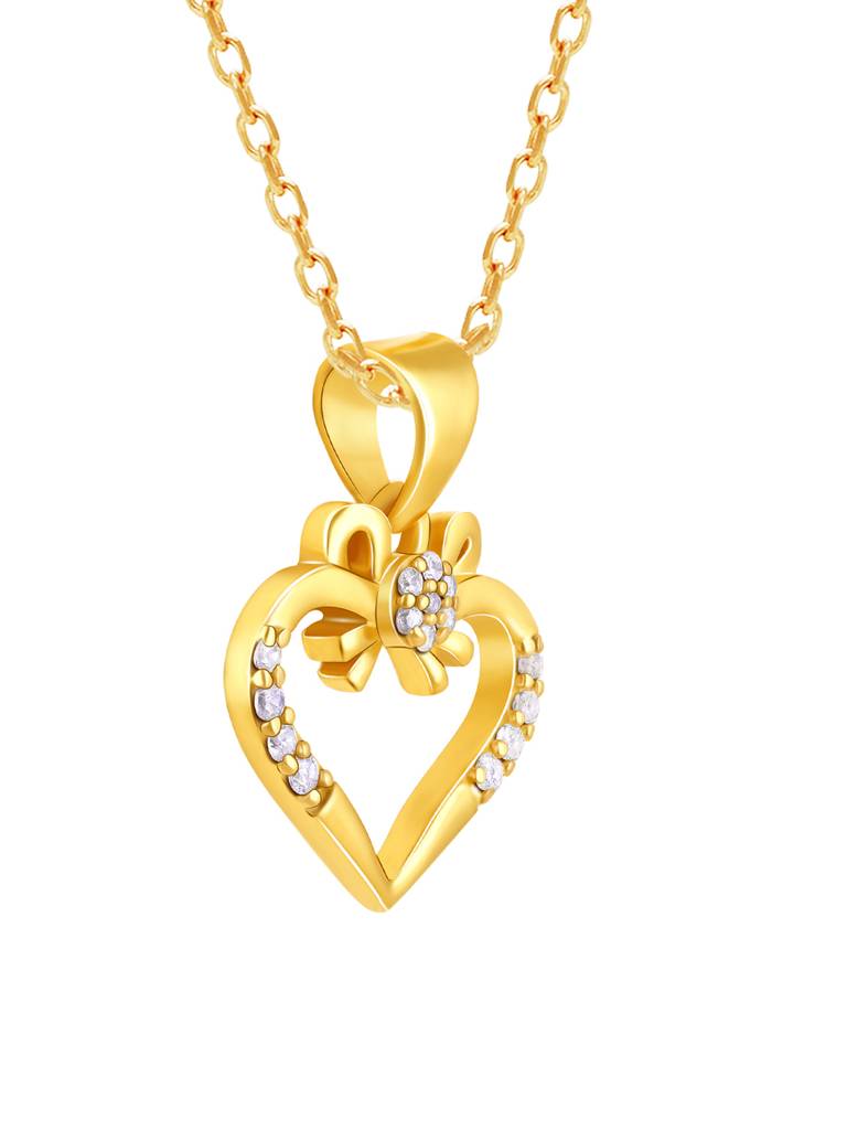 GIVA 925 Sterling Silver Golden Gift of Heart Pendant with Link Chain