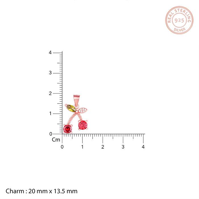 Rose Gold Colourful Floral Pendant With Link Chain : PD0751