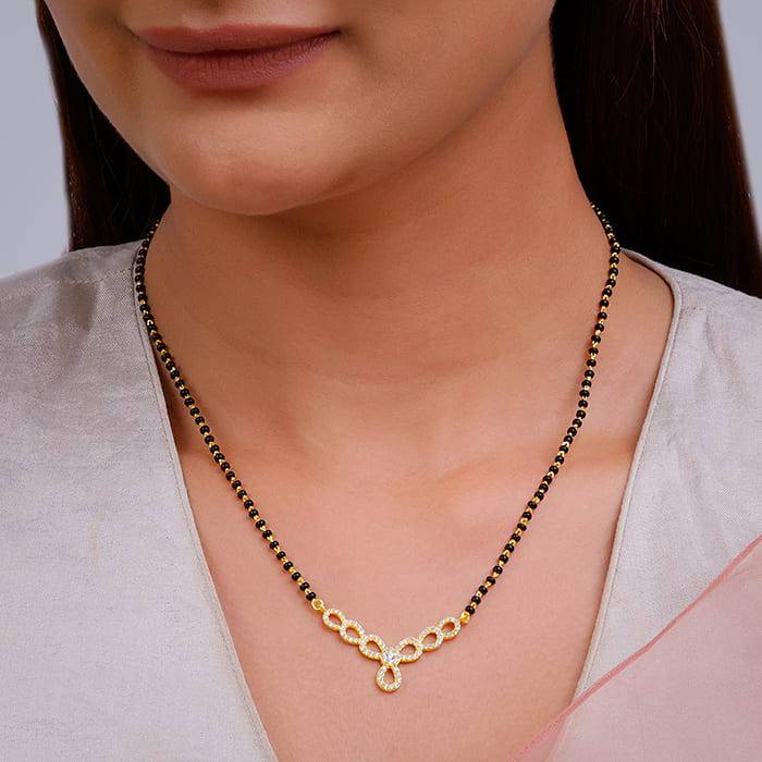 Golden Enamoured In Love Mangalsutra : PD0753
