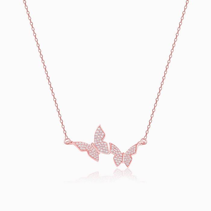 Rose Gold Wavering Wings Necklace : PD0807
