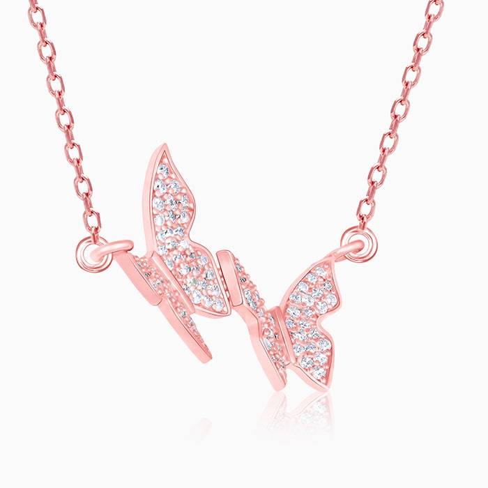 Rose Gold Wavering Wings Necklace : PD0807