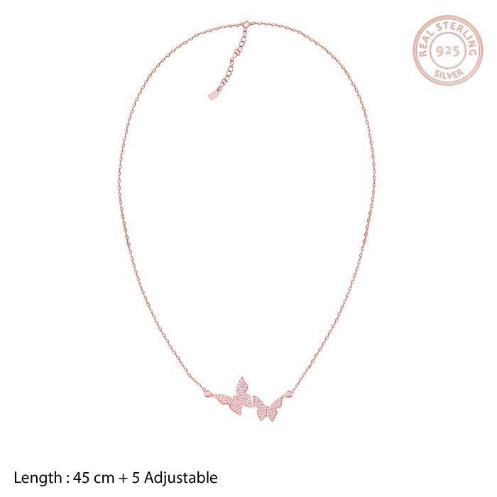 Rose Gold Wavering Wings Necklace : PD0807