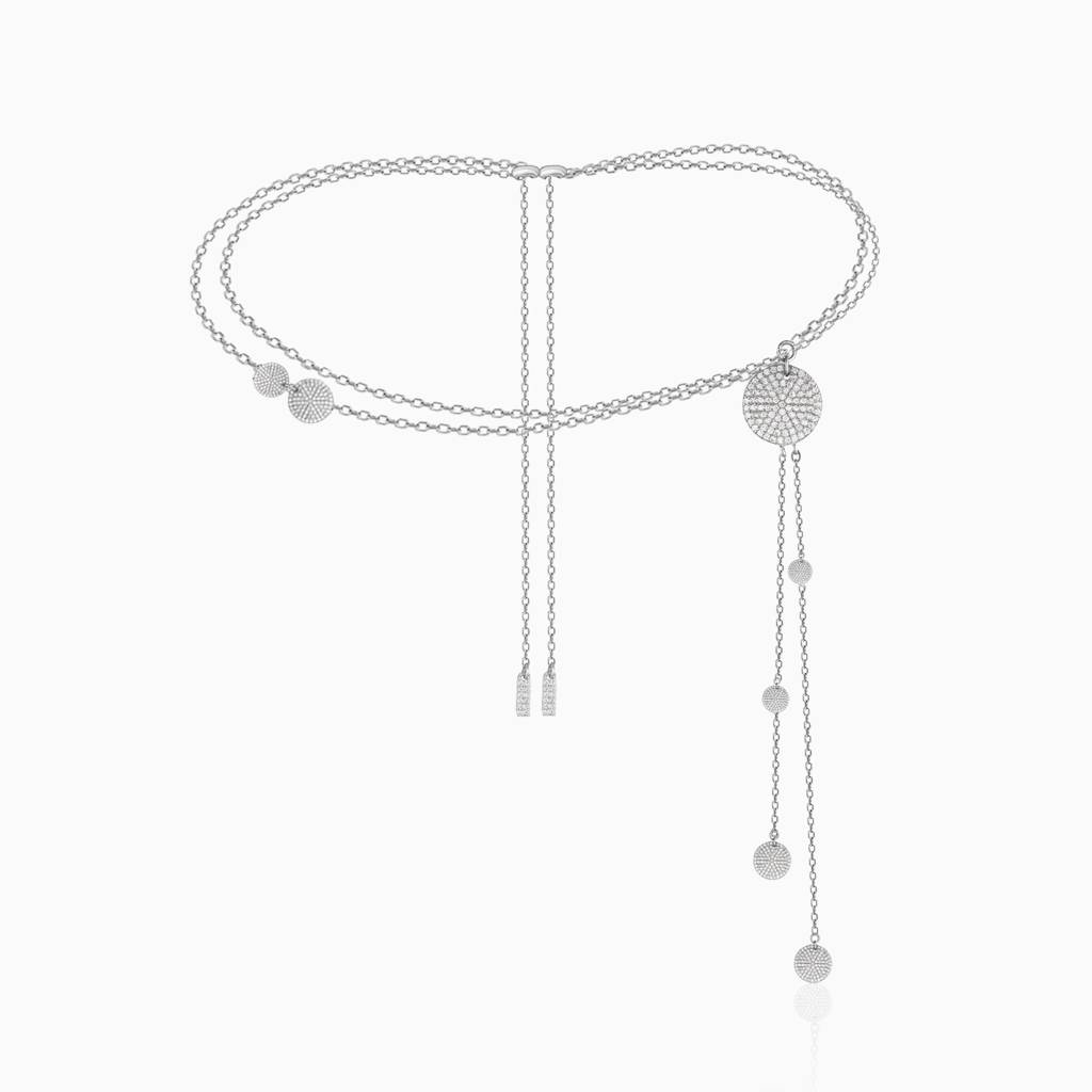 Silver Chain Of Sphere Necklace : PD0851