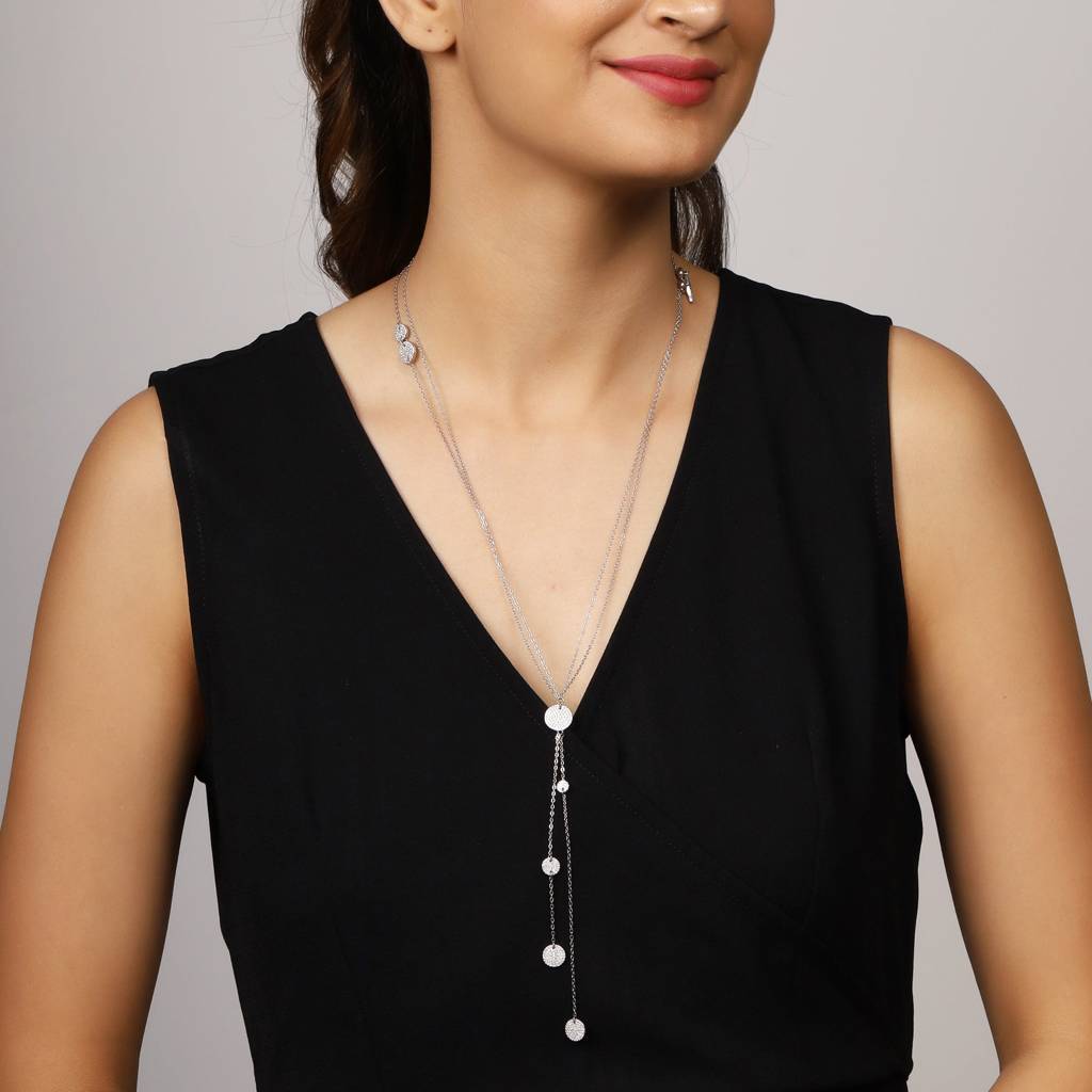 Silver Chain Of Sphere Necklace : PD0851