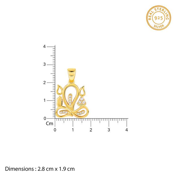 Golden Gleaming Ganesha Pendant With Link Chain For Him : PD0853