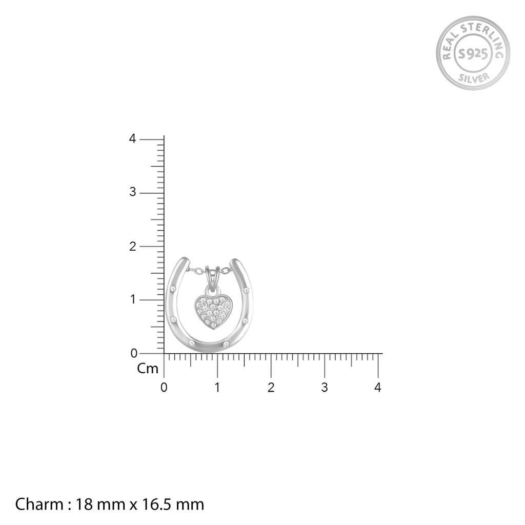 Silver Heart Of Crystal Necklace : PD0857