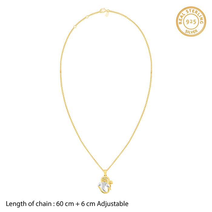 Golden Om Ganesha Pendant With Link Chain : PD0859