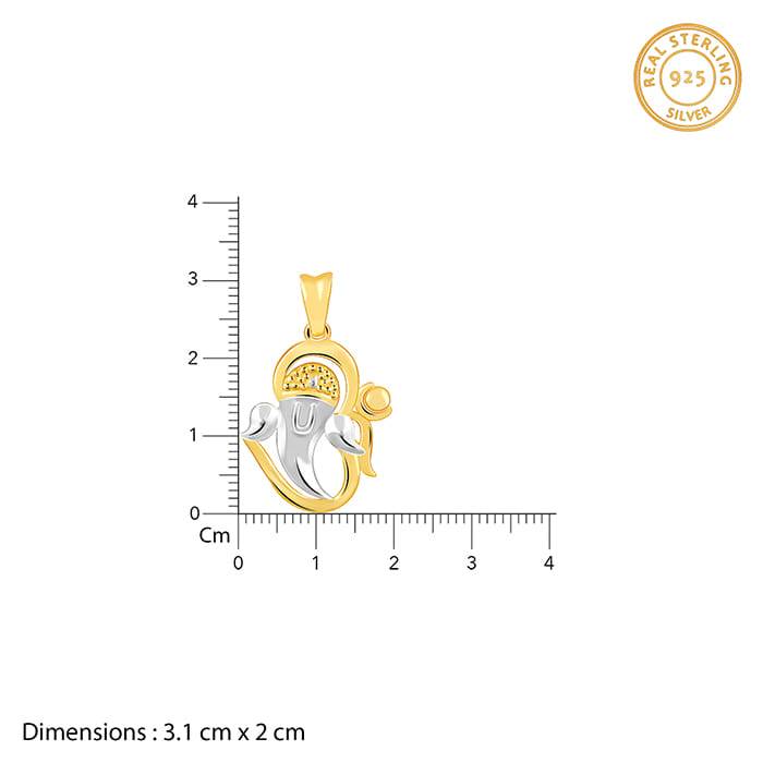 Golden Om Ganesha Pendant With Link Chain : PD0859