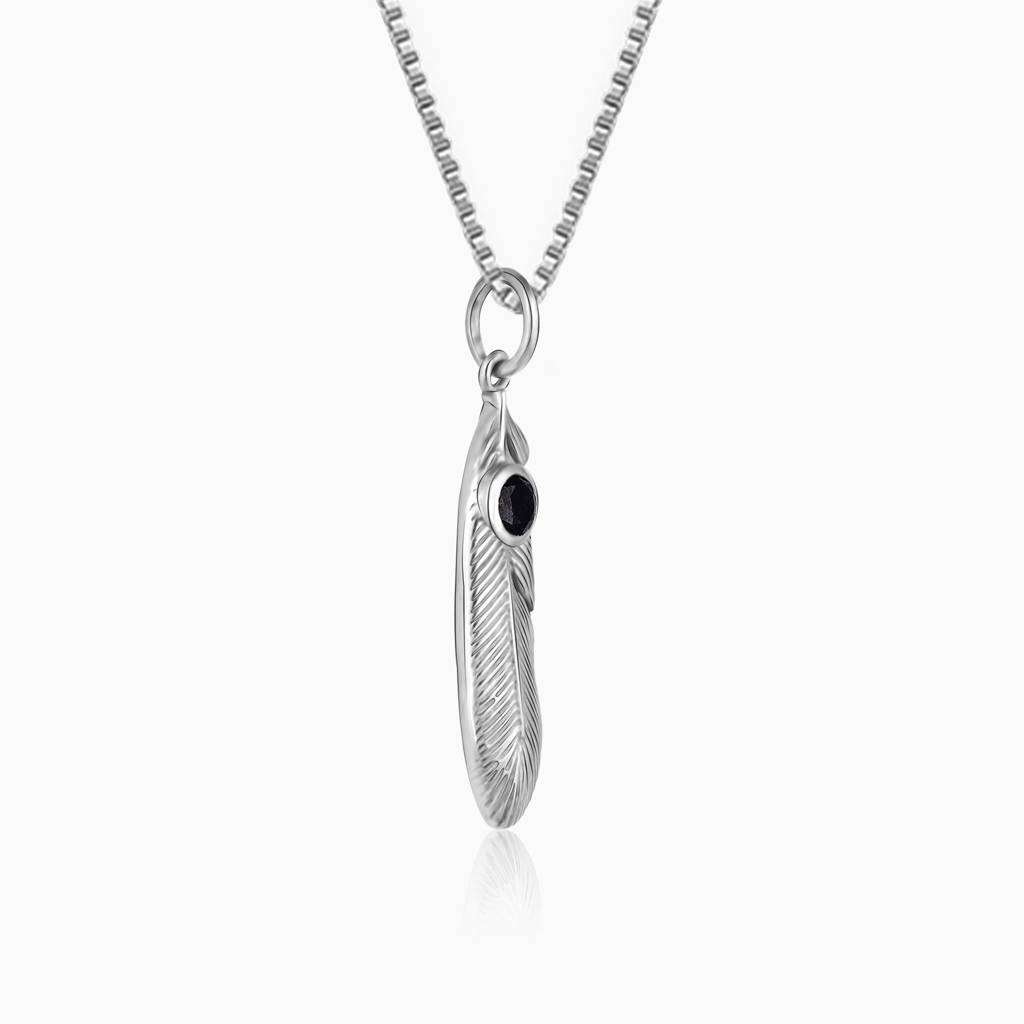 Oxidised Silver Leaf Pendant With Link Chain For Him : PD0863