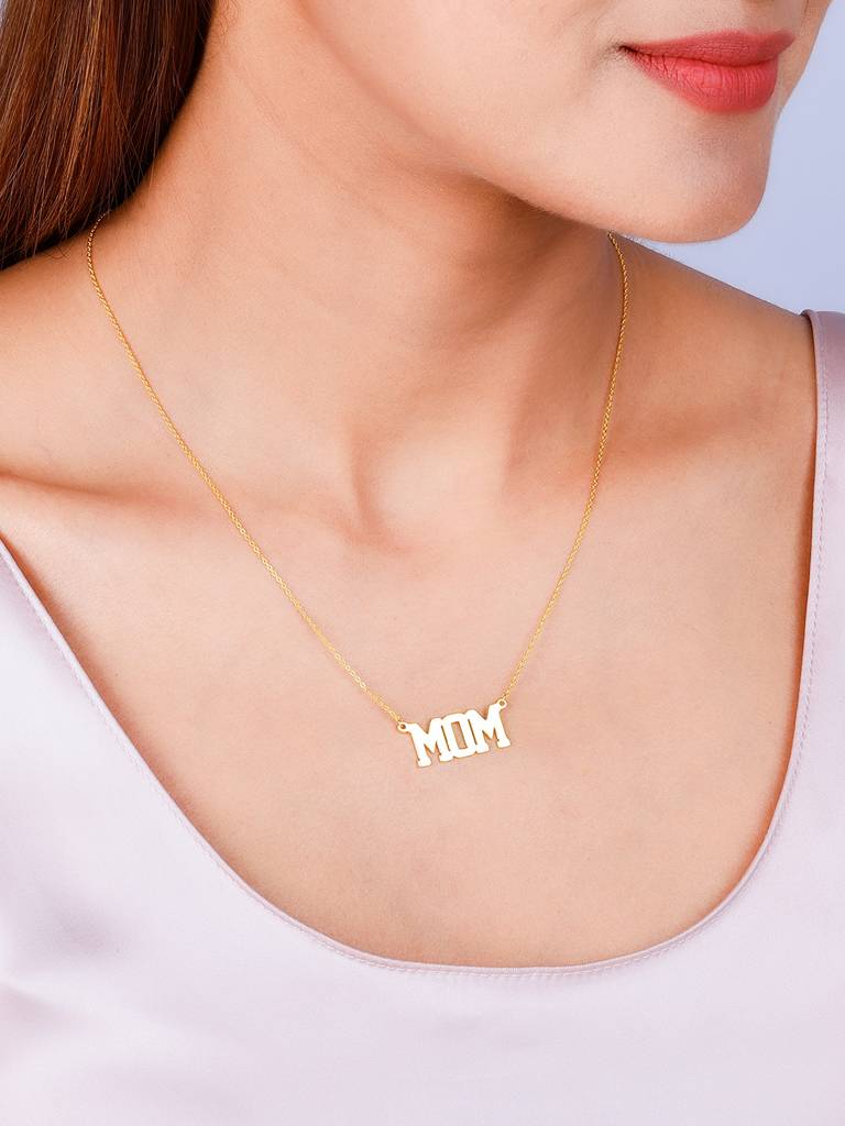 GIVA 925 Sterling Silver Golden MOM Necklace