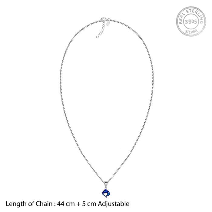 Silver Mystic Prism Pendant With Box Chain : PD086
