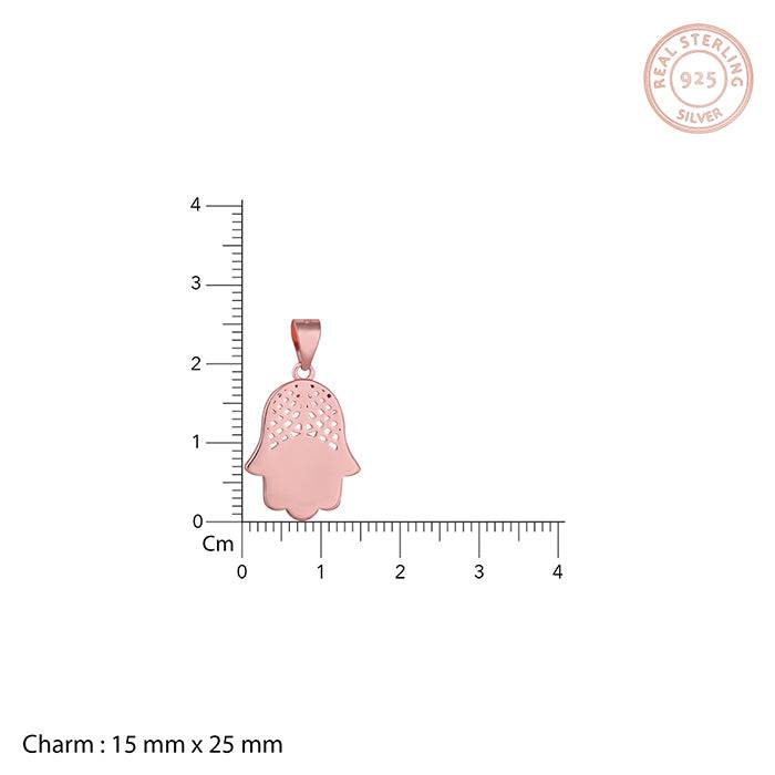 Rose Gold Hamsa Pendant With Link Chain : PD0892