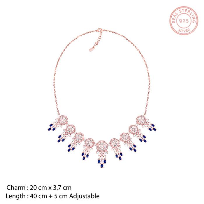 925 Silver Rosegold Empress Necklace : PD0908