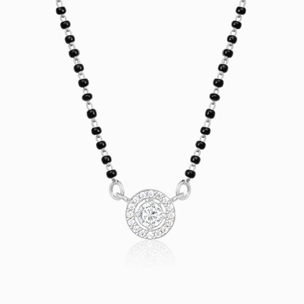 Silver Drizzle Drop Mangalsutra : PD0921