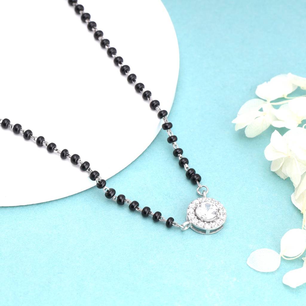 Silver Drizzle Drop Mangalsutra : PD0921