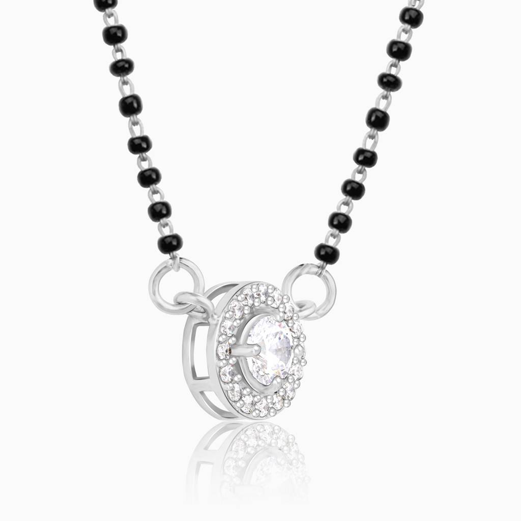 Silver Drizzle Drop Mangalsutra : PD0921