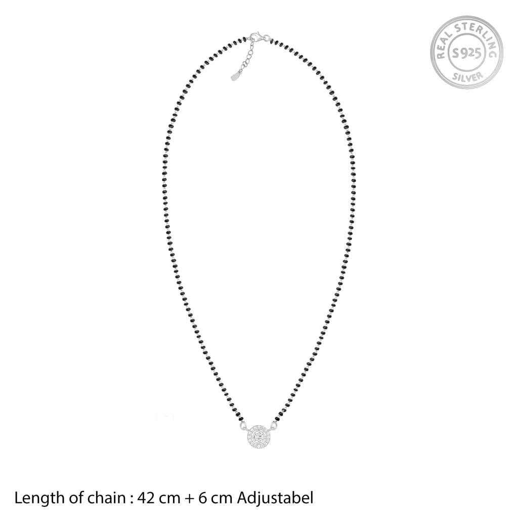 Silver Drizzle Drop Mangalsutra : PD0921