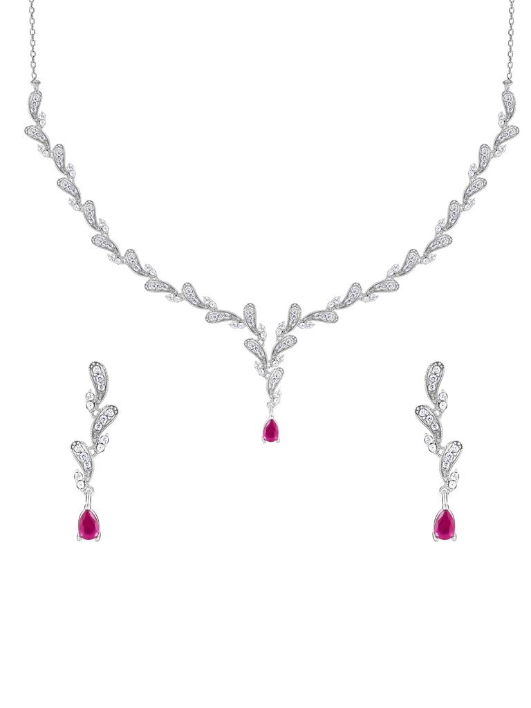 GIVA 925 Sterling Silver Ruby Detail Set