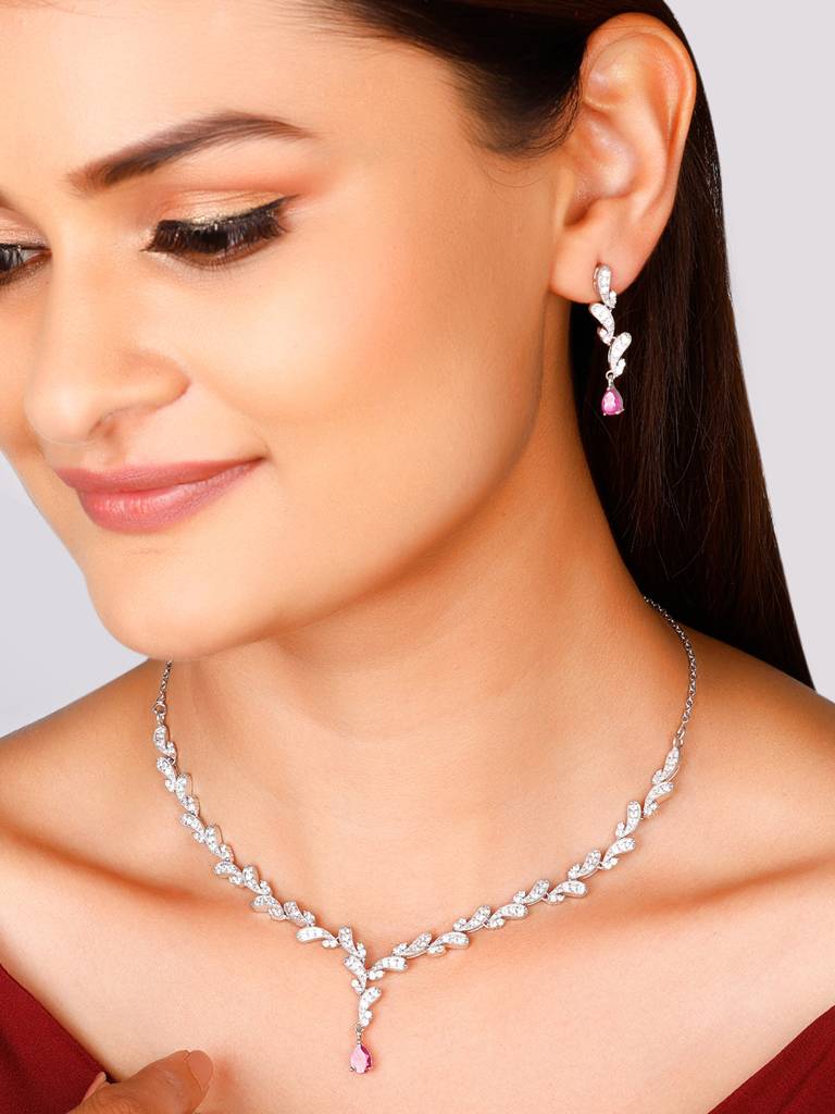 GIVA 925 Sterling Silver Ruby Detail Set