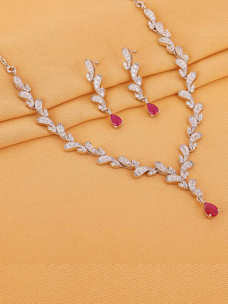 GIVA 925 Sterling Silver Ruby Detail Set