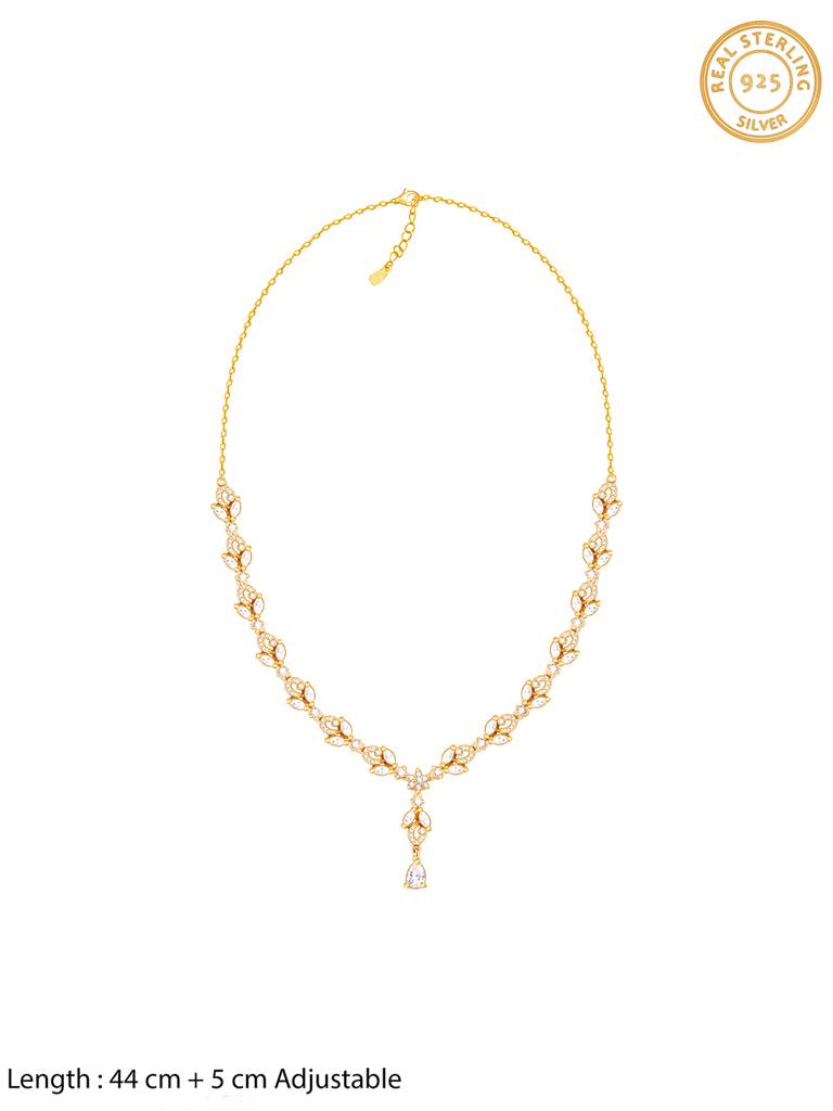 Giva 925 Sterling Silver Golden Sparkling Stardust Necklace