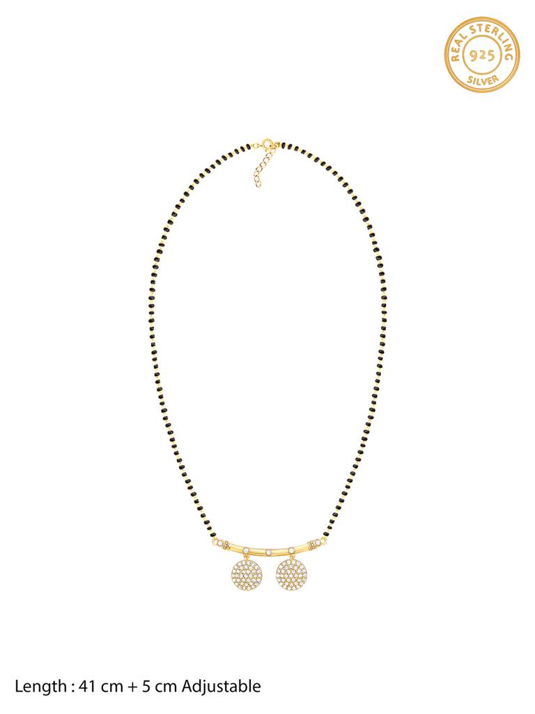 GIVA 925 Sterling Silver Golden Double Kali Mangalsutra