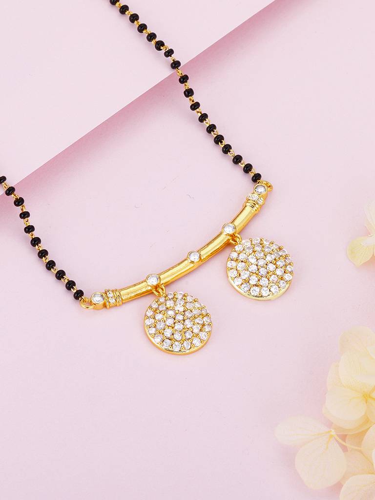 GIVA 925 Sterling Silver Golden Double Kali Mangalsutra