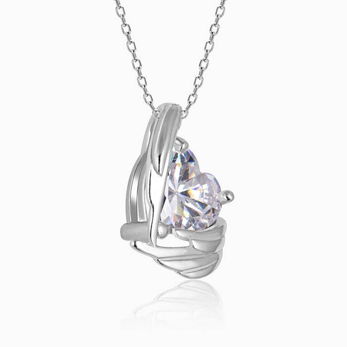 Silver Angel Wings Of Protection Necklace : PD0942