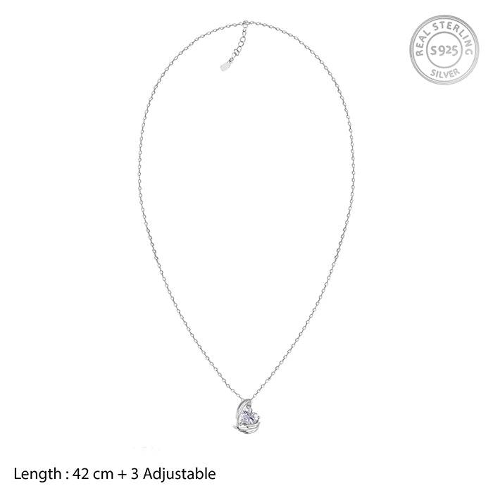 Silver Angel Wings Of Protection Necklace : PD0942