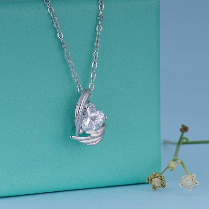 Silver Angel Wings Of Protection Necklace : PD0942