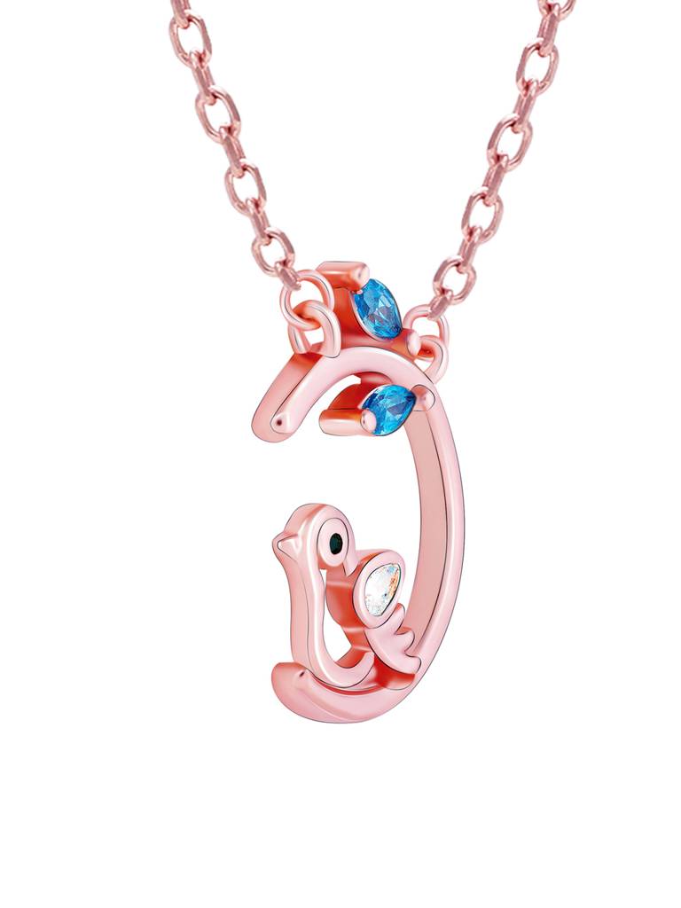 GIVA 925 Sterling Silver Rose Gold Little Bird Necklace