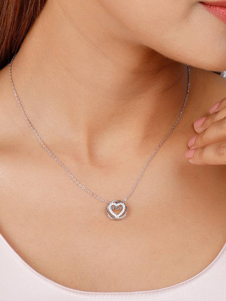 GIVA 925 Sterling Silver Heart MOM Necklace