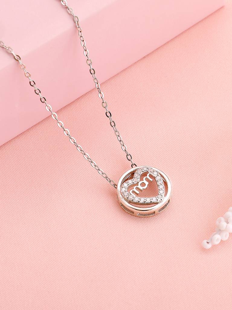 GIVA 925 Sterling Silver Heart MOM Necklace