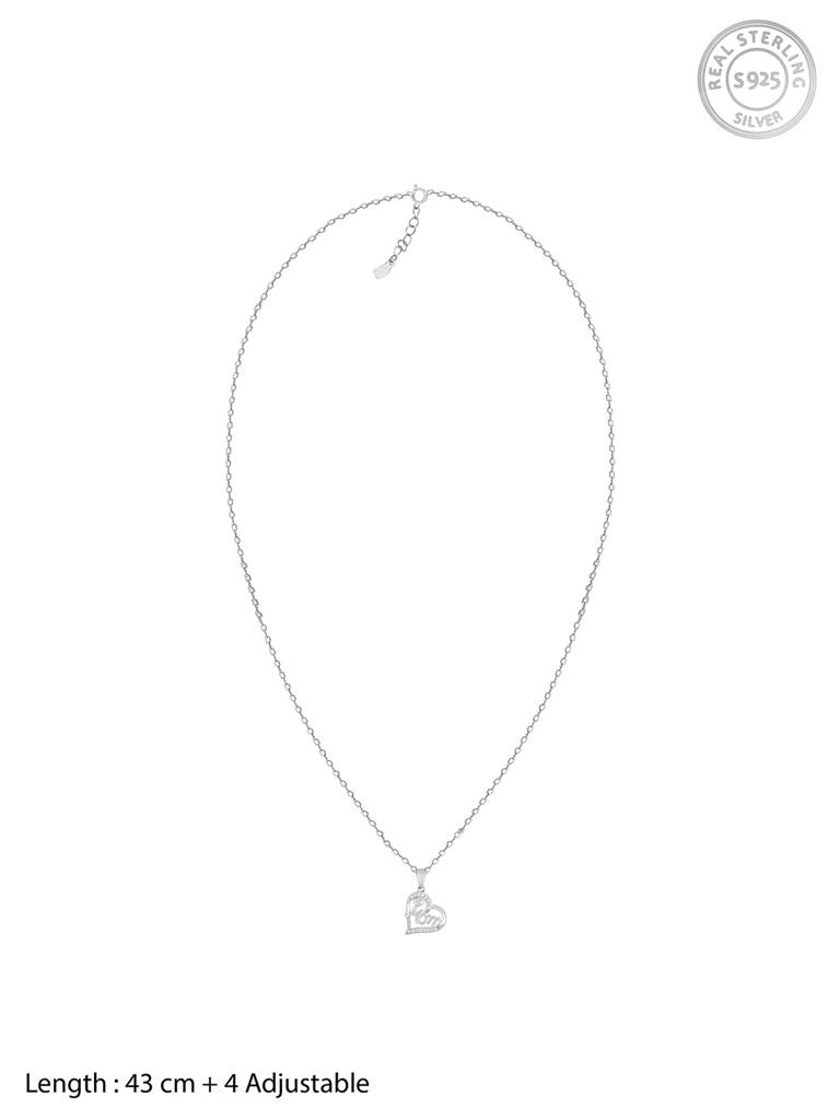 GIVA 925 Sterling Silver MOM Pendant with Link Chain