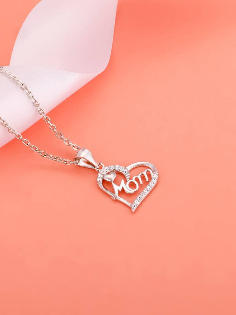 GIVA 925 Sterling Silver MOM Pendant with Link Chain