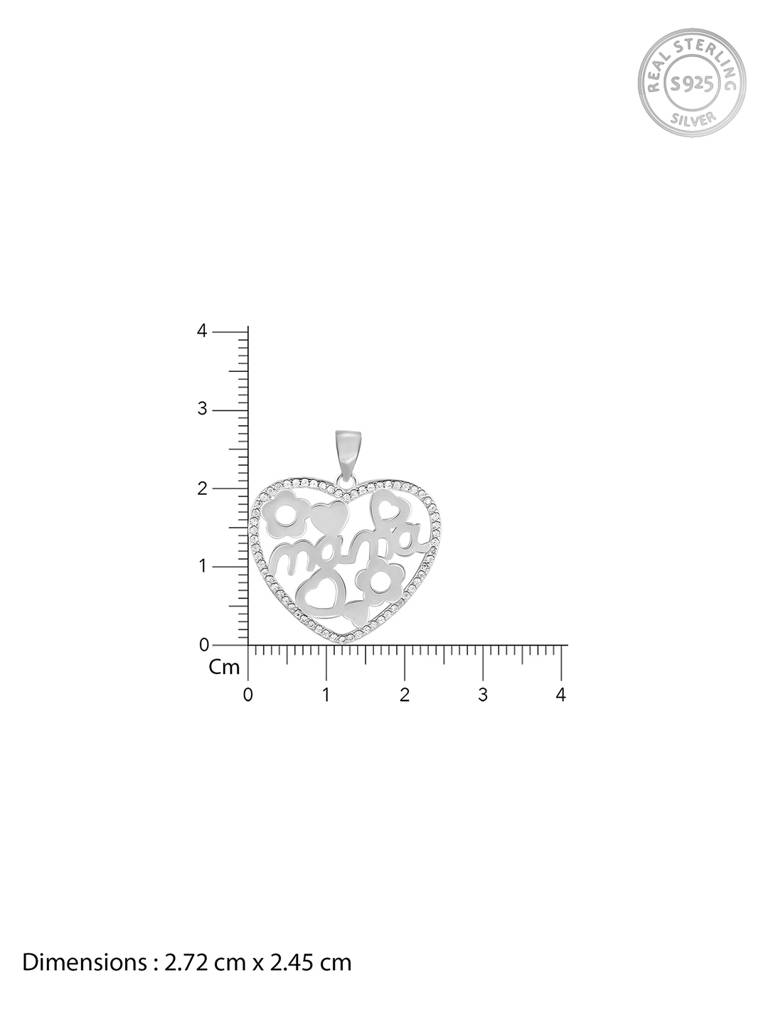 GIVA 925 Sterling Silver MAMA Heart Pendant with Link Chain