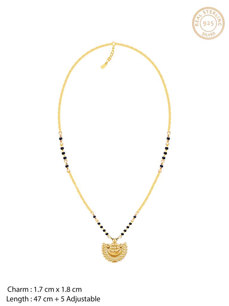 GIVA 925 Sterling Silver Golden Half Moon Mangalsutra