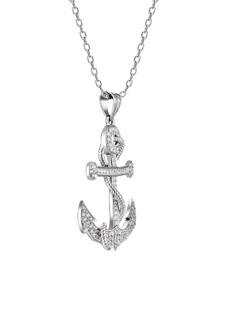 GIVA 925 Sterling Silver Anchor Pendant with Link Chain for Him