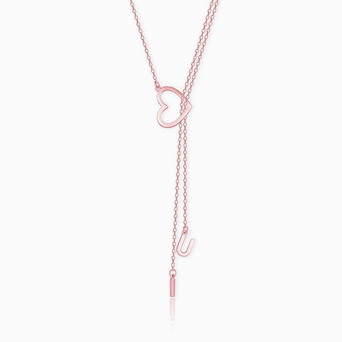 Rose Gold U&I Heart Necklace : PD0660