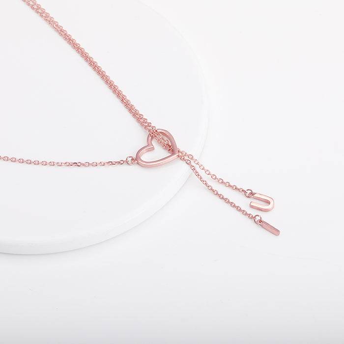 Rose Gold U&I Heart Necklace : PD0660