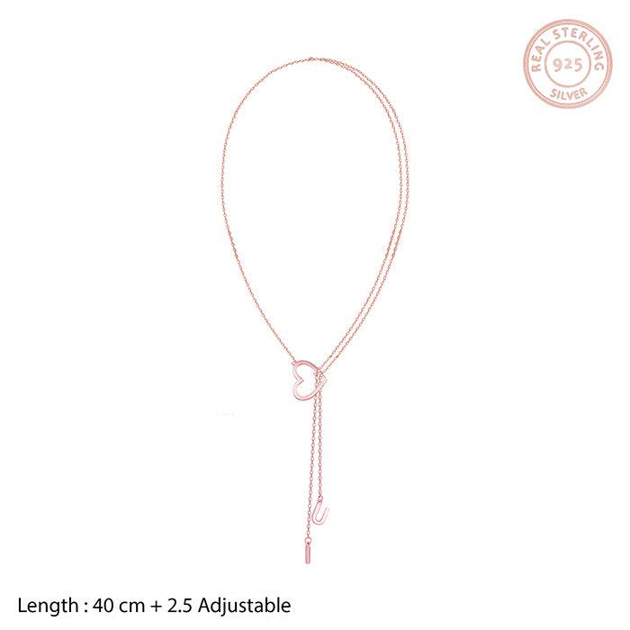 Rose Gold U&I Heart Necklace : PD0660