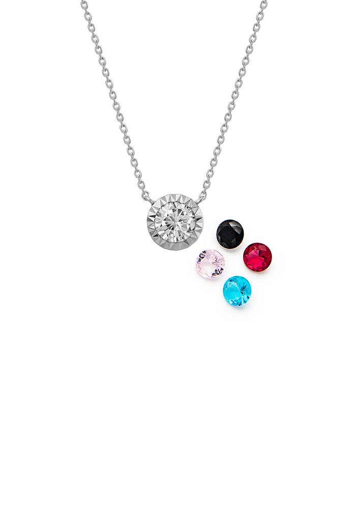 Silberry 925 Sterling Silver Fantasy Necklace (5 In 1 Crystal) : PDCH113