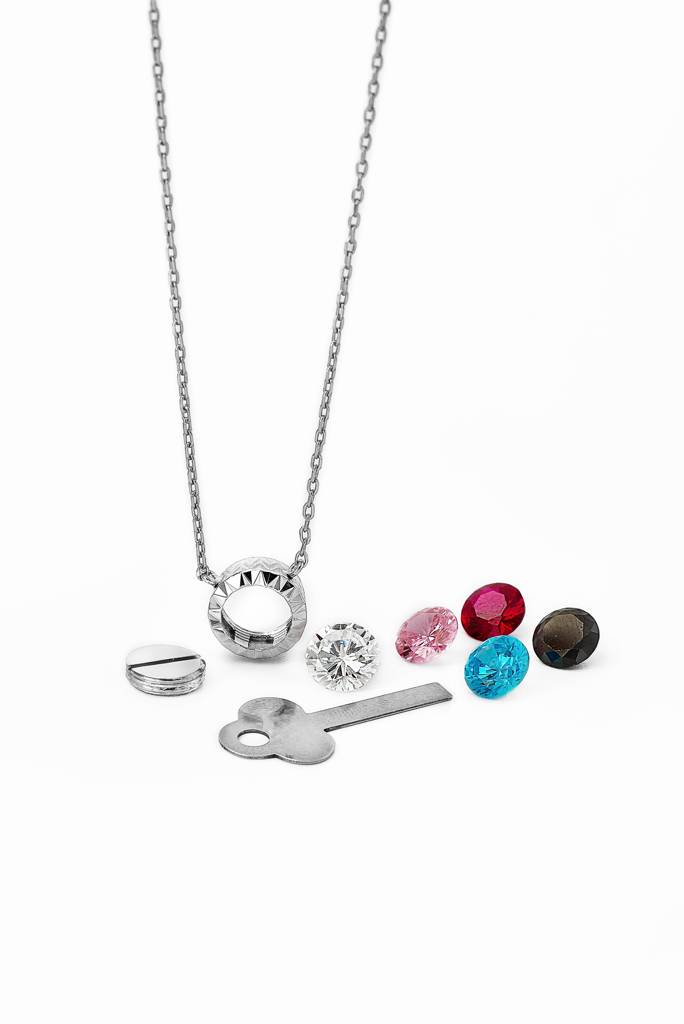 Silberry 925 Sterling Silver Fantasy Necklace (5 In 1 Crystal) : PDCH113