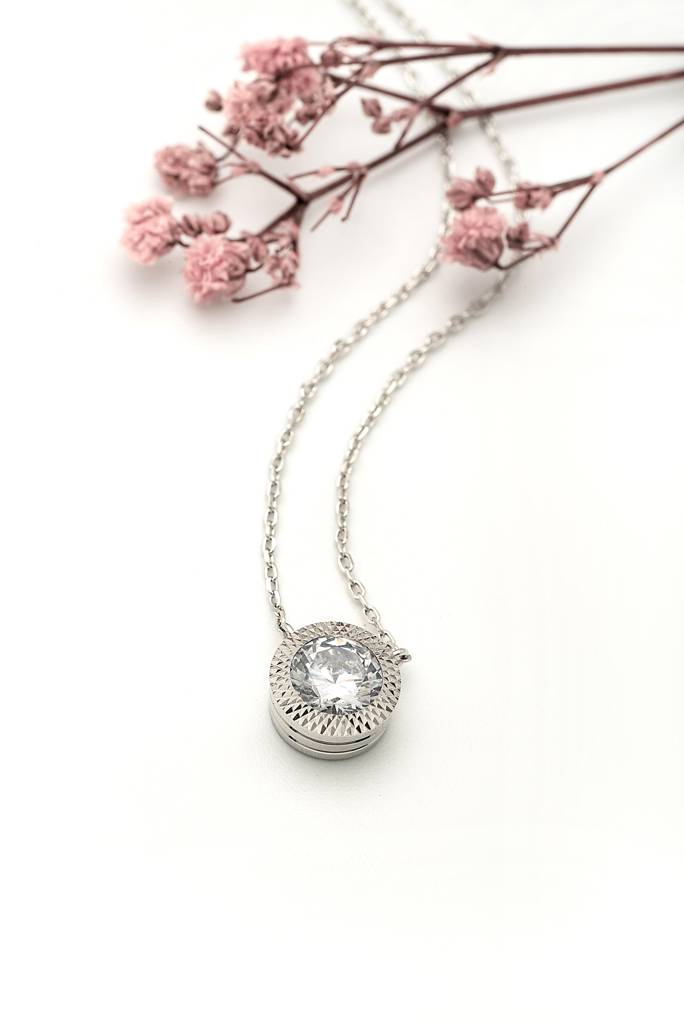 Silberry 925 Sterling Silver Fairytail Necklace (5 In 1 Crystal) : PDCH115
