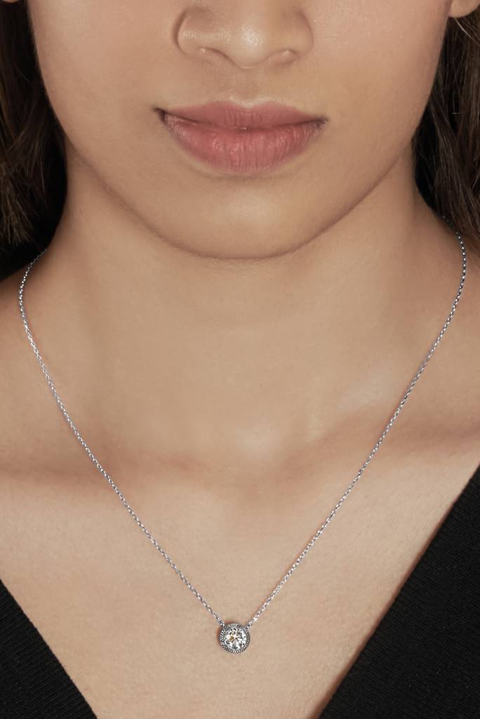 Silberry 925 Sterling Silver Fairytail Necklace (5 In 1 Crystal) : PDCH115