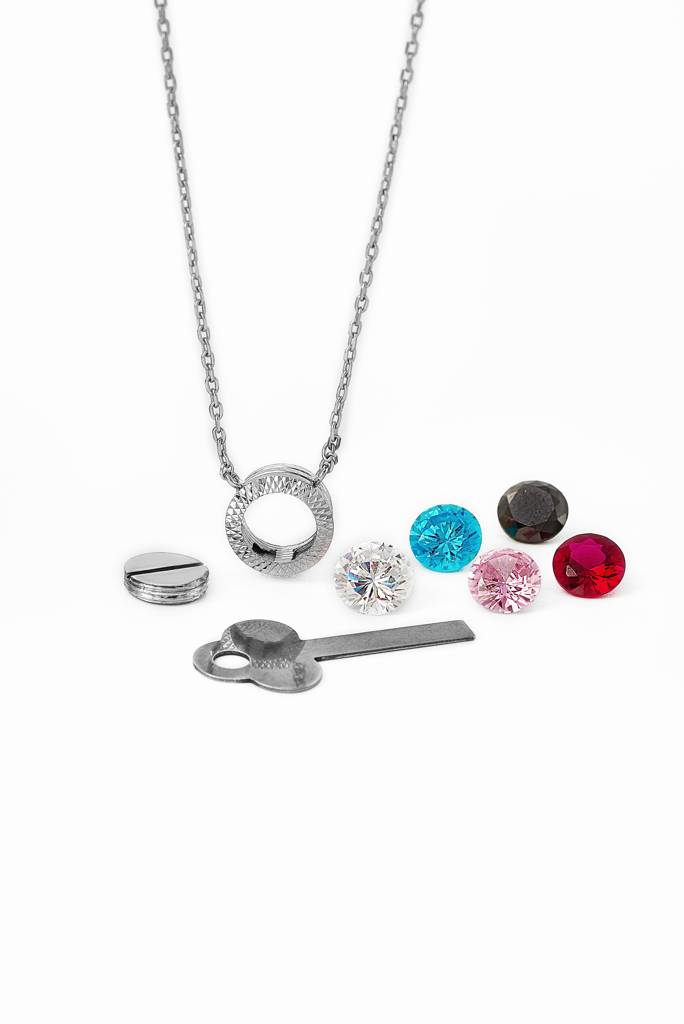 Silberry 925 Sterling Silver Fairytail Necklace (5 In 1 Crystal) : PDCH115