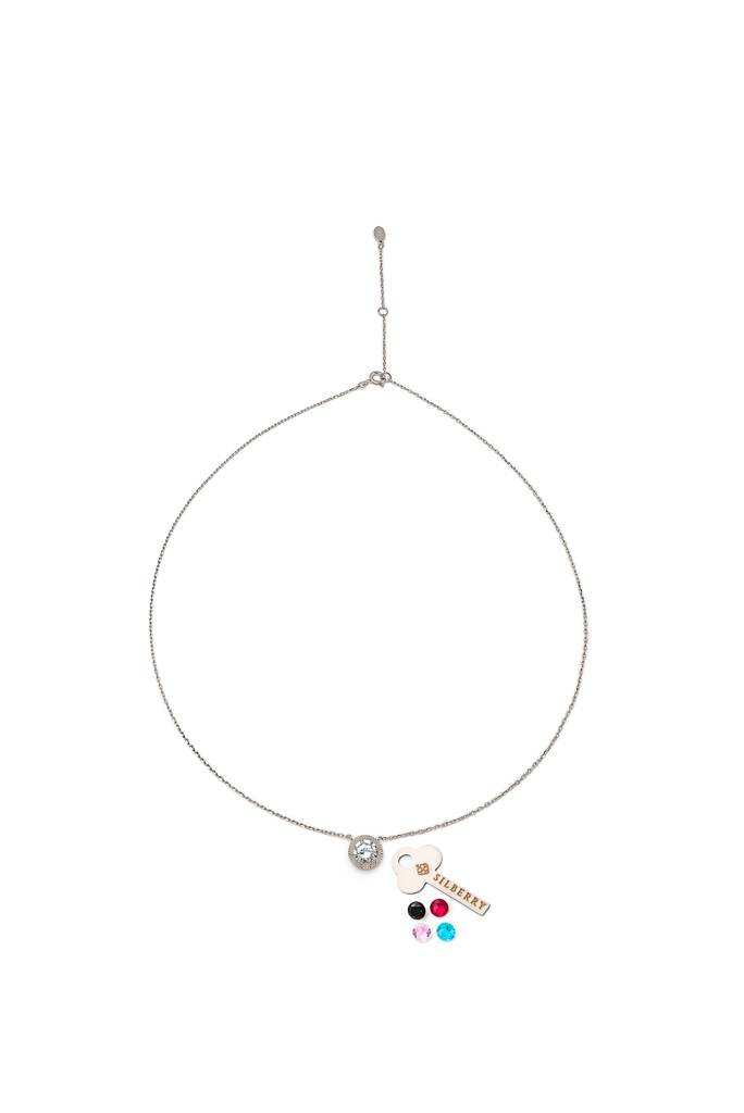 Silberry 925 Sterling Silver Fairytail Necklace (5 In 1 Crystal) : PDCH115
