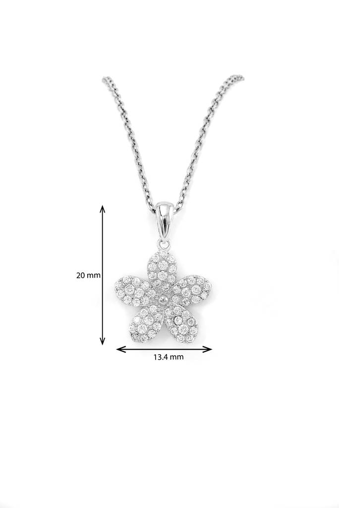 Silberry 925 Sterling Silver Floweret Pendant With Chain : PDCH145