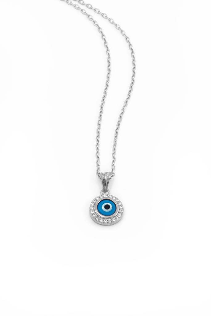 Silberry 925 Sterling Silver Evil Eye Pendant With Chain : PDCH151